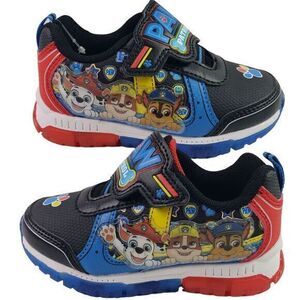 Paw Patrol Toddler Boys Light up Sneakers‎ Size 6 Blue Slip on Lightweight Shoes